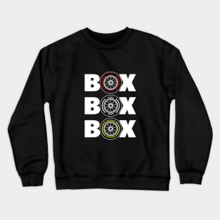 Box Box Box F1 Pitstop design - White Text Crewneck Sweatshirt